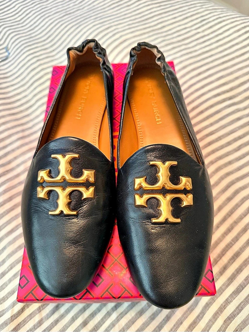 Tory Burch Eleanor Loafer Leather Loafers Black US 10